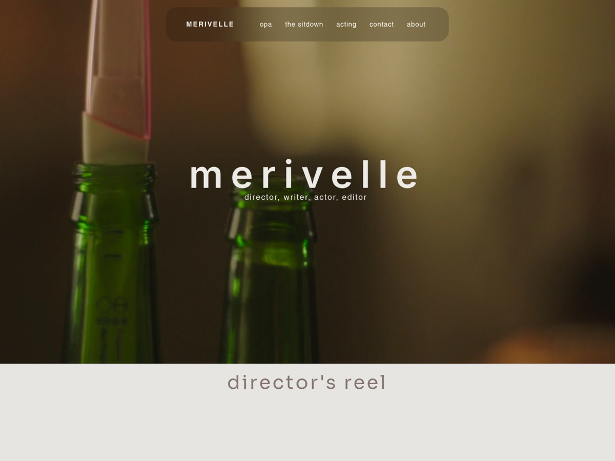 Merivelle director website homepage