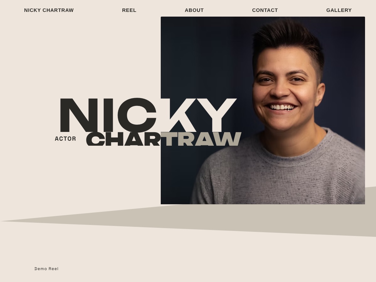 Nicky Chartraw actor website homepage